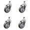 Service Caster 4 Inch SS Thermoplastic Rubber Wheel Swivel 1/2 Inch Threaded Stem Caster Set SCC SCC-SSTS20S414-TPRB-121315-4 - alternate 1